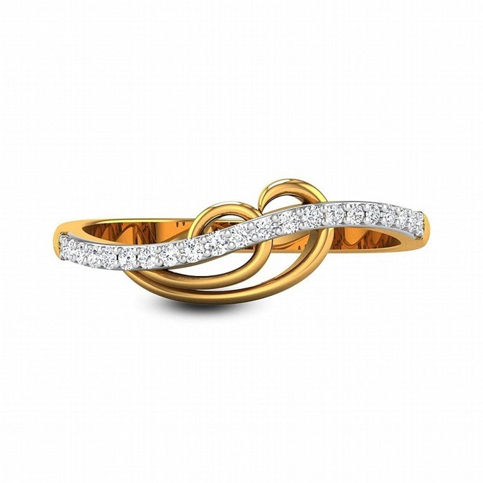 Diamond Eternity Band Ring in 10 kt Yellow Gold Breeze & Wing Design